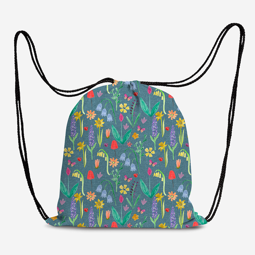 Wild Meadow Denim Fabric