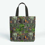 Wild Tropics Birds Grey Fabric