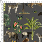 Wild Tropics Grey Fabric