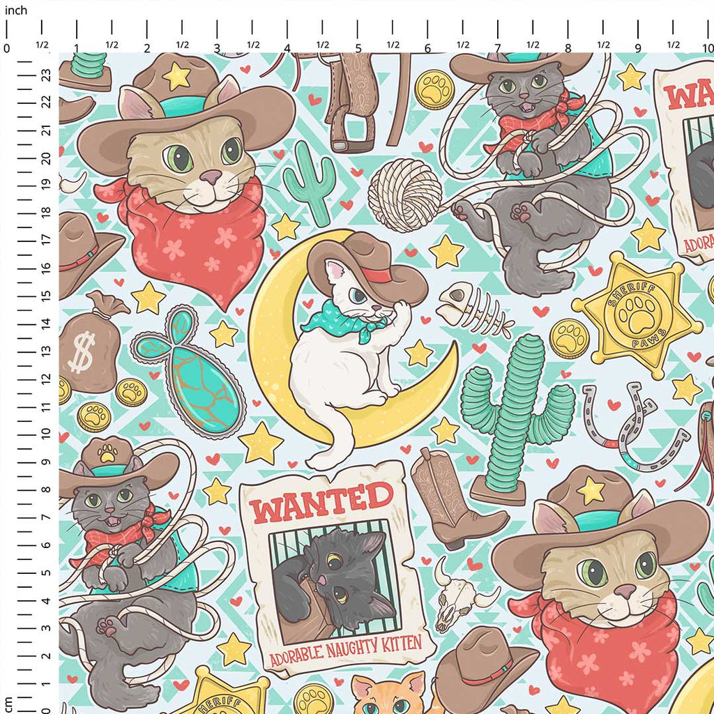 Wild West Cats Fabric