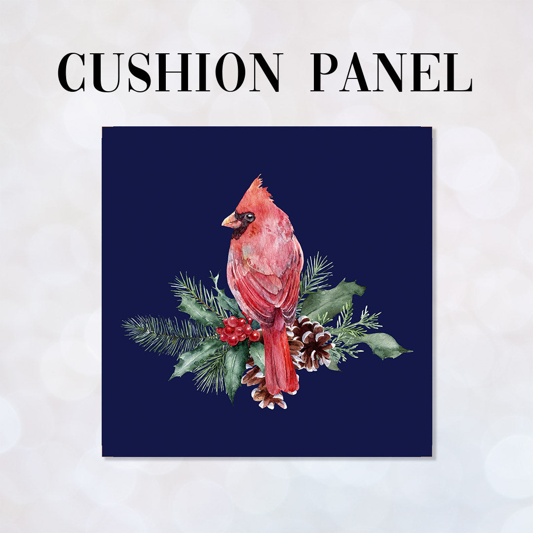 CUSHION Panel Winter Cardinal Navy CP-831