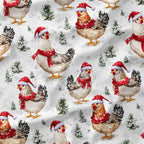 Winter Chickens Fabric
