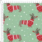 Winter Dachshund Fabric