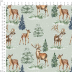 Winter Forest Deer Fabric