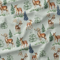 Winter Forest Deer Fabric