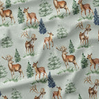 Winter Forest Deer Fabric