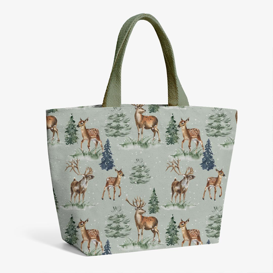 Winter Forest Deer Fabric