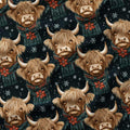 Winter Highland Cows Fabric