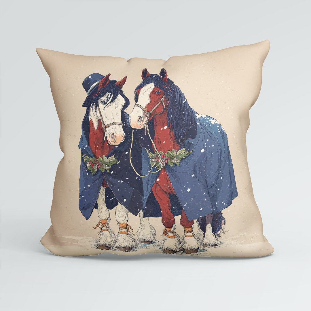 CUSHION Panel Winter Horses CP-835