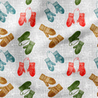Winter Mittens Grey Fabric