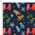 Winter Mittens Navy Fabric
