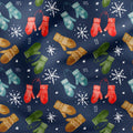 Winter Mittens Navy Fabric