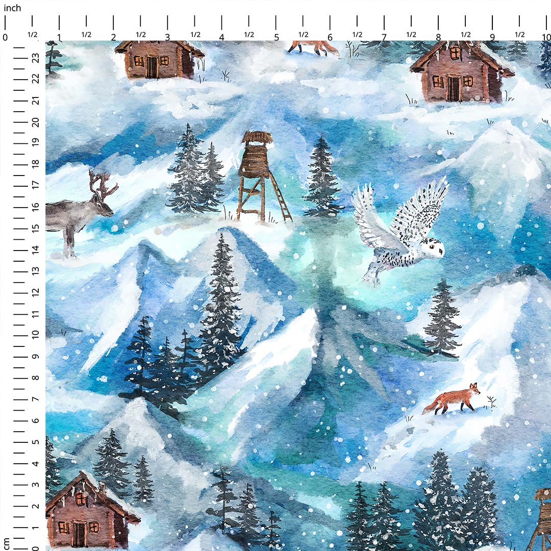 Winter Mountains Fabric
