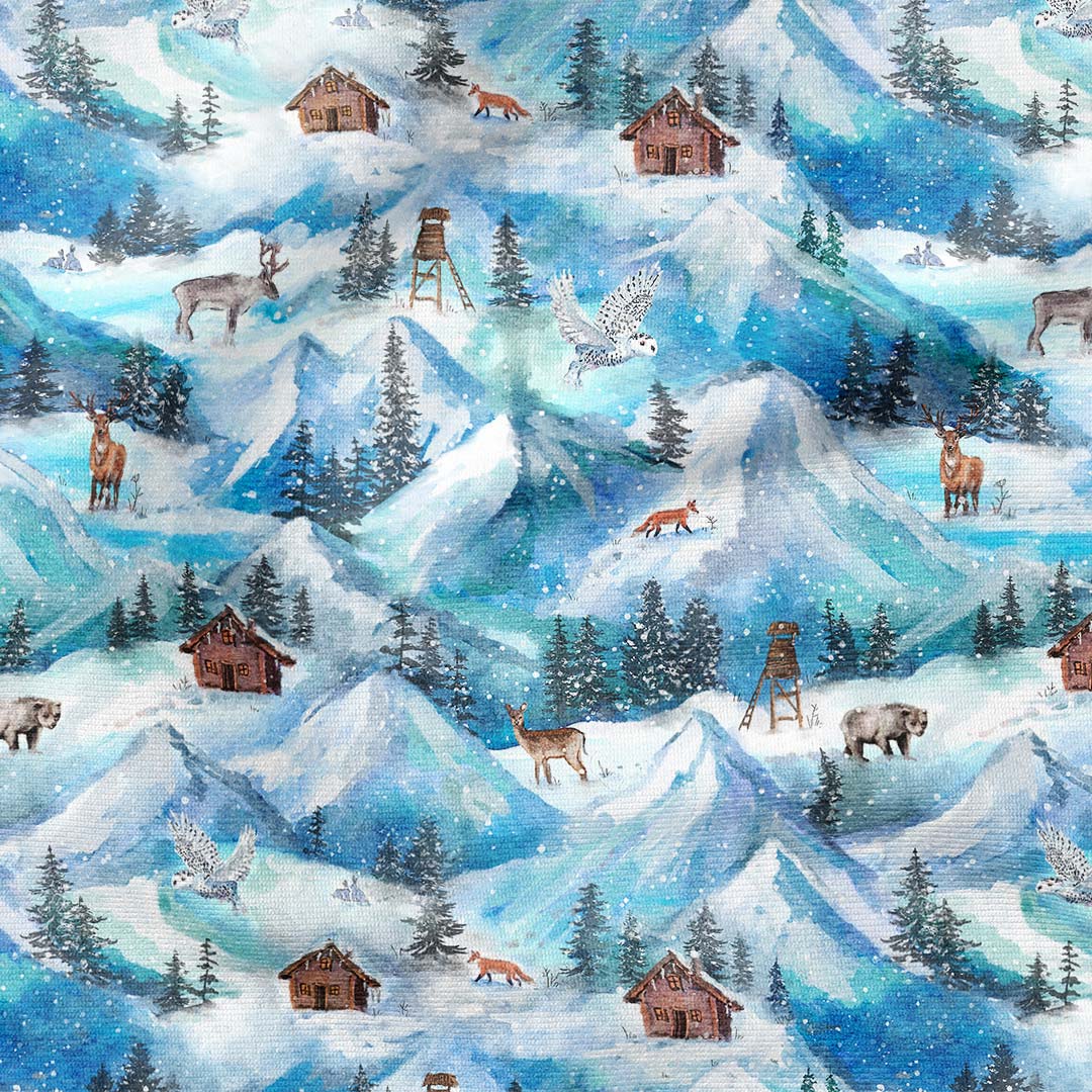 Winter Mountains Fabric