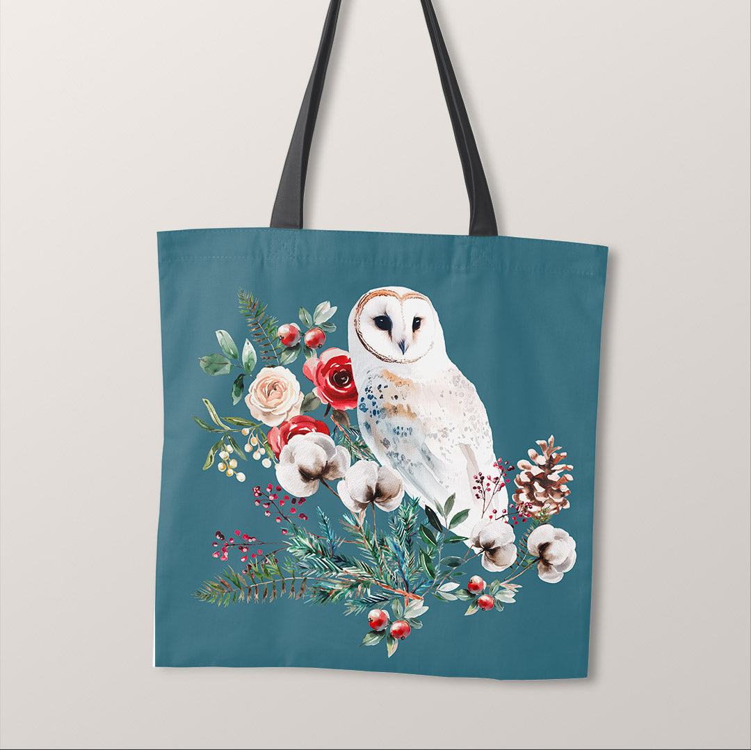 TOTE Panel Winter Owl Teal TP-847