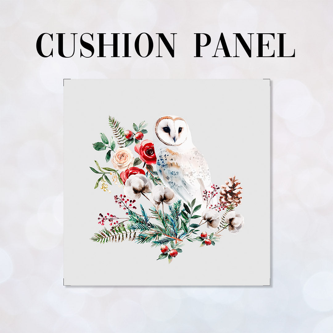 CUSHION Panel Winter Owl Grey CP-750