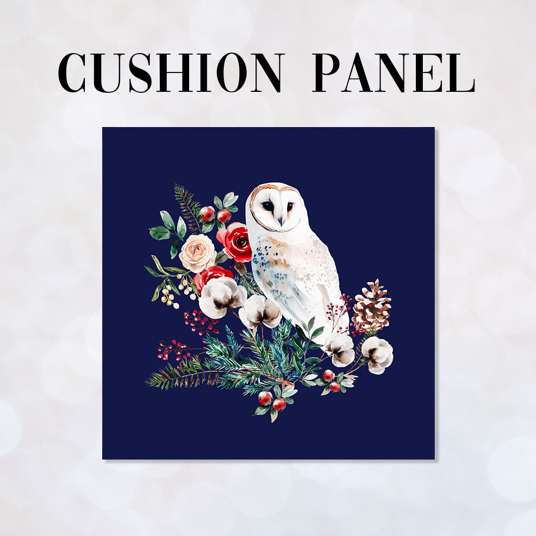 CUSHION Panel Winter Owl Navy CP-748