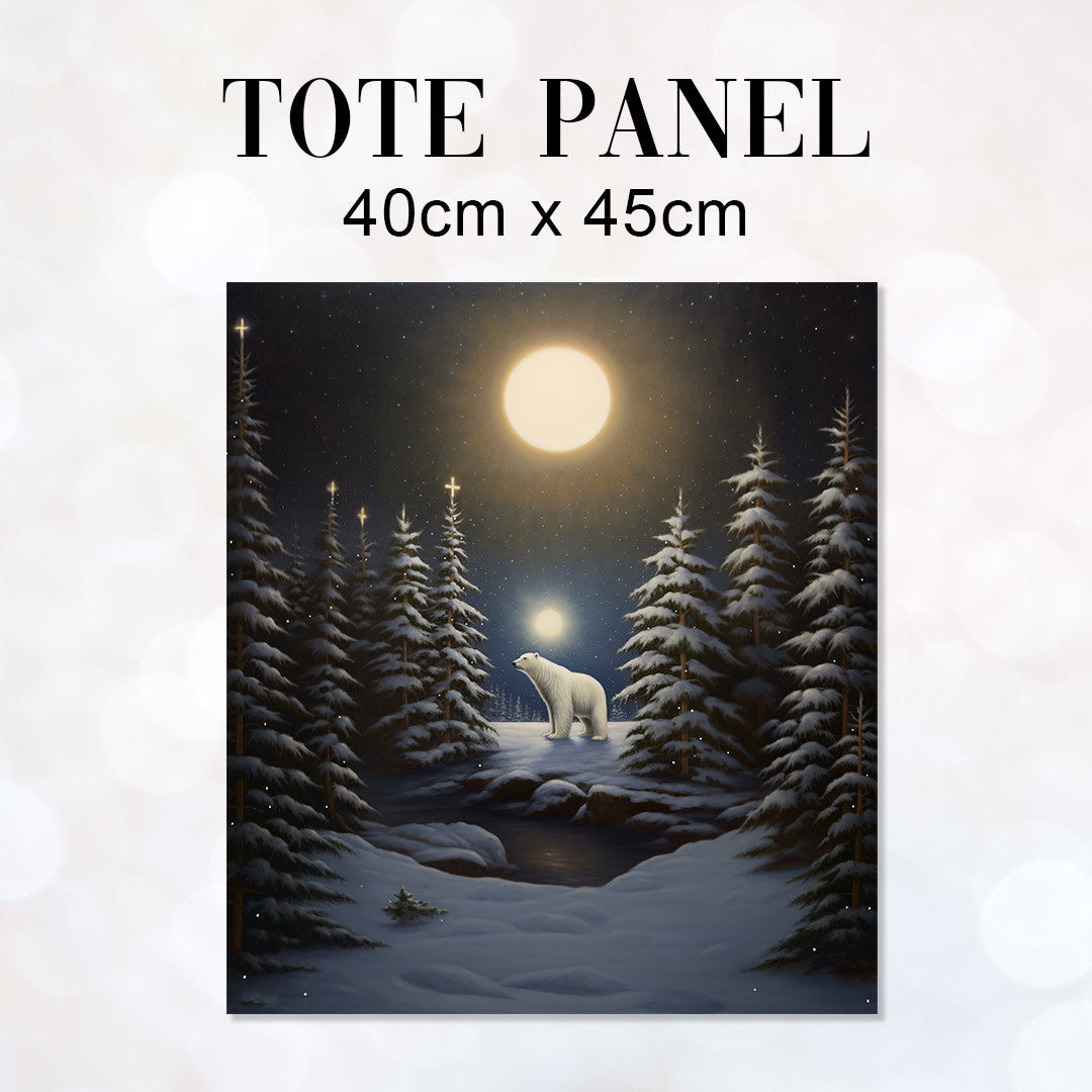 TOTE Winter Polar Bear Fabric Bag Panel
