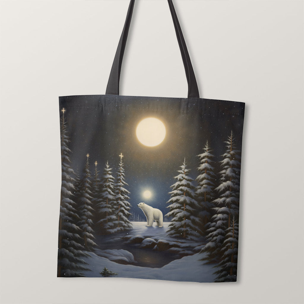 TOTE Winter Polar Bear Fabric Bag Panel