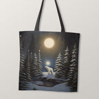 TOTE Winter Polar Bear Fabric Bag Panel