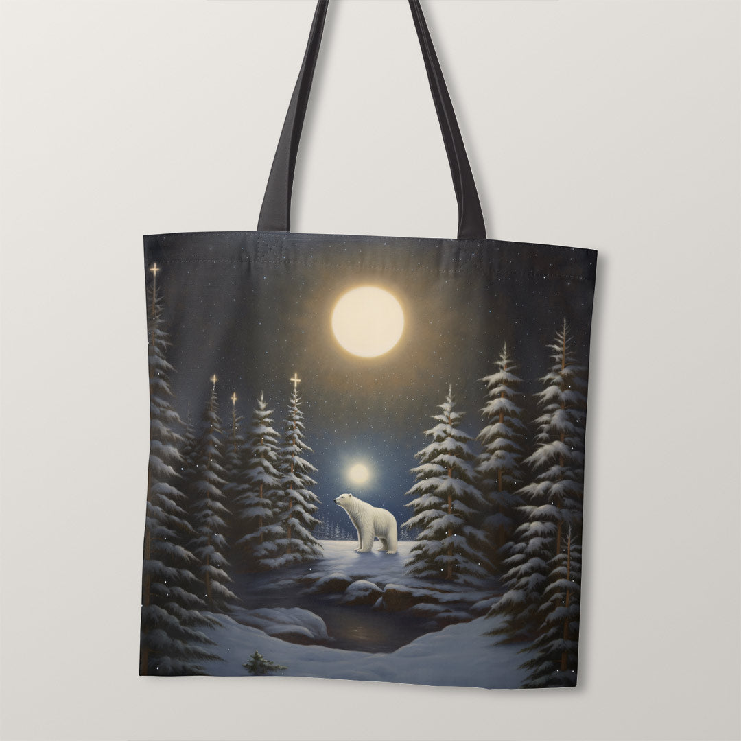 TOTE Winter Polar Bear Fabric Bag Panel