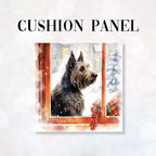 CUSHION Fabric Panel Winter Scottish Terrier