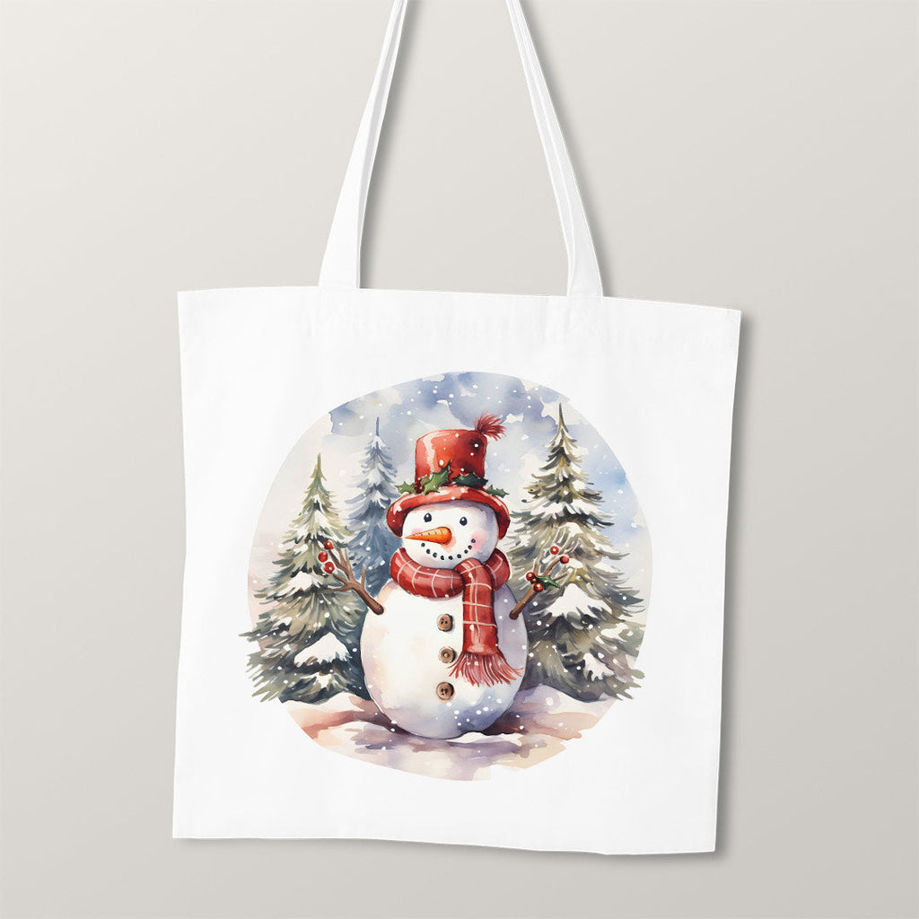 TOTE Winter Snowman Fabric Bag Panel