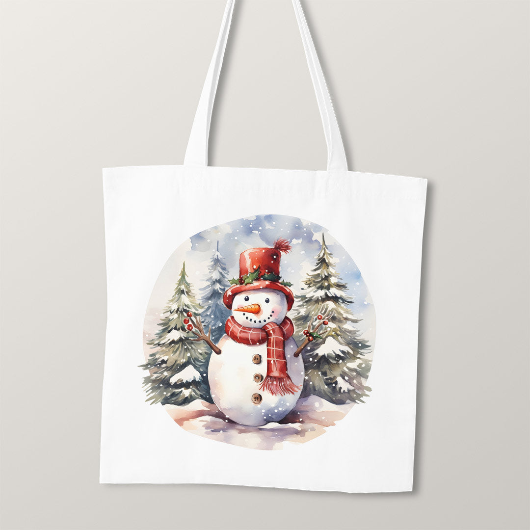 TOTE Winter Snowman Fabric Bag Panel