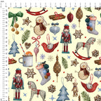 Winter Treasures Cream Fabric