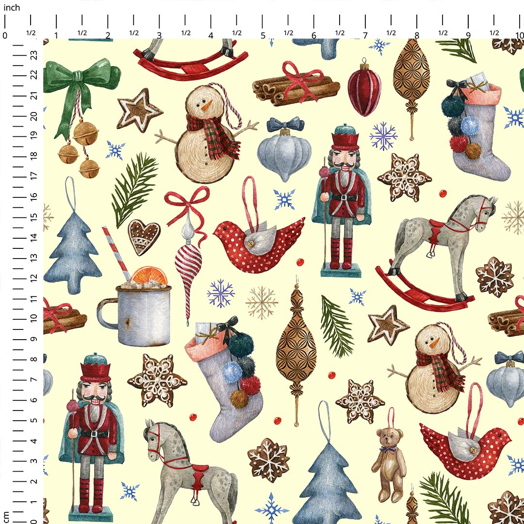 Winter Treasures Cream Fabric