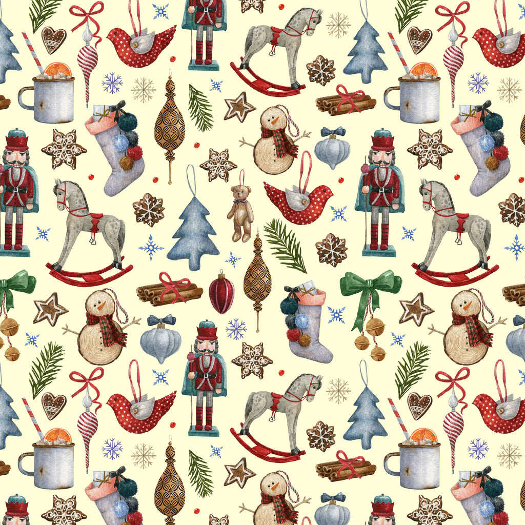 Winter Treasures Cream Fabric