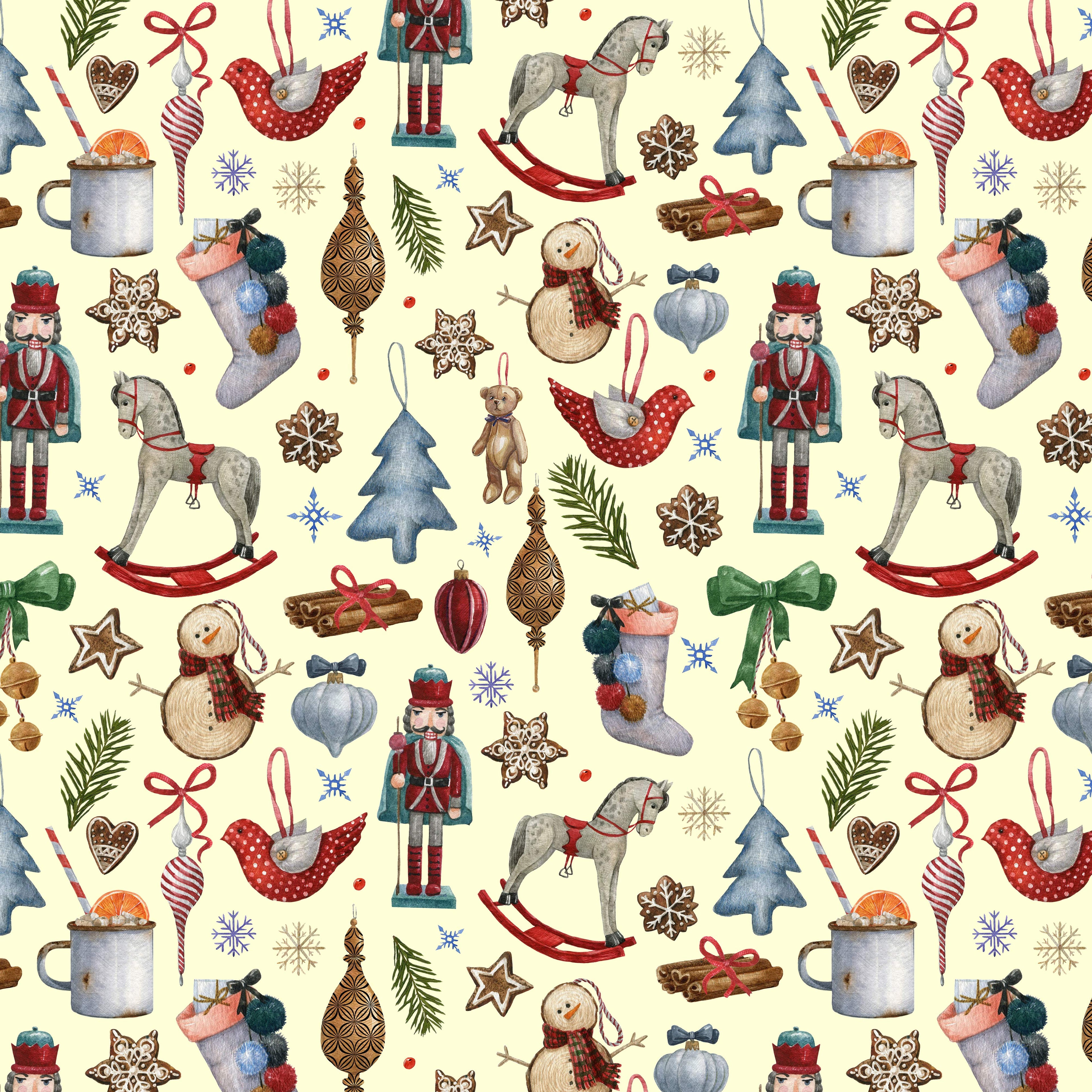 Winter Treasures Cream Fabric