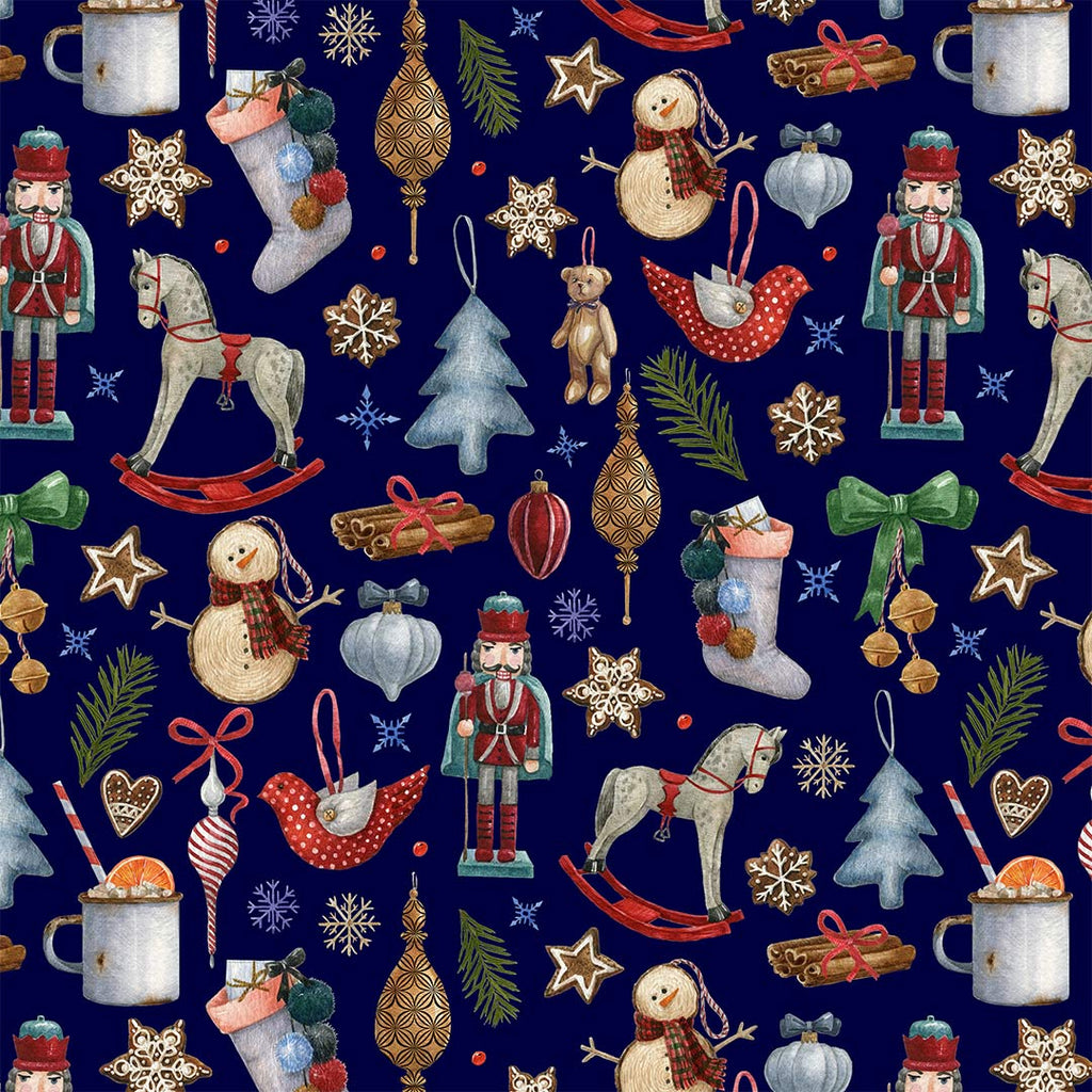 Winter Treasures Navy Fabric