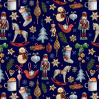 Winter Treasures Navy Fabric