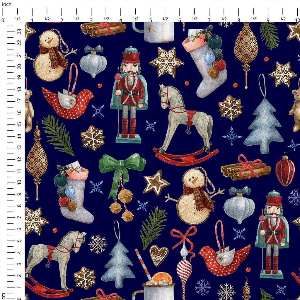 Winter Treasures Navy Fabric