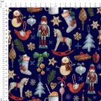 Winter Treasures Navy Fabric