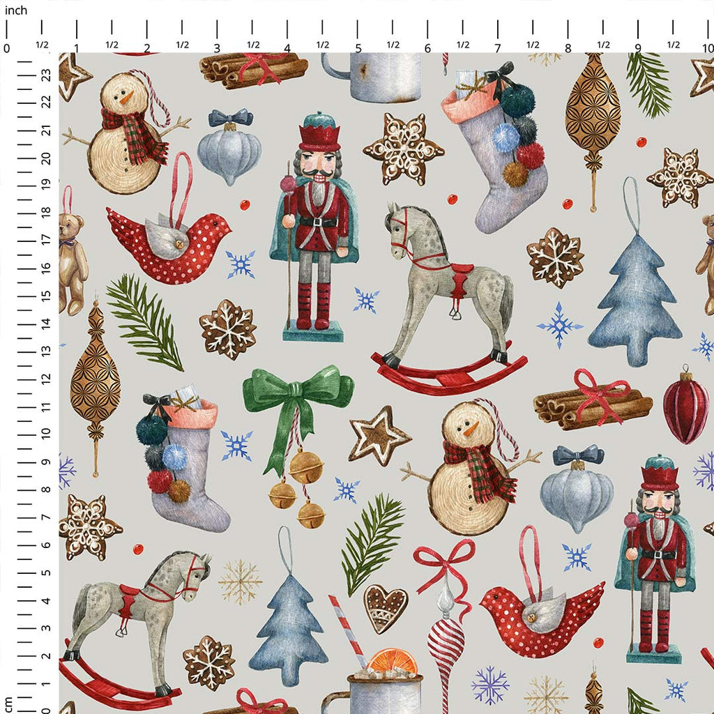 Winter Treasures Silver Fabric