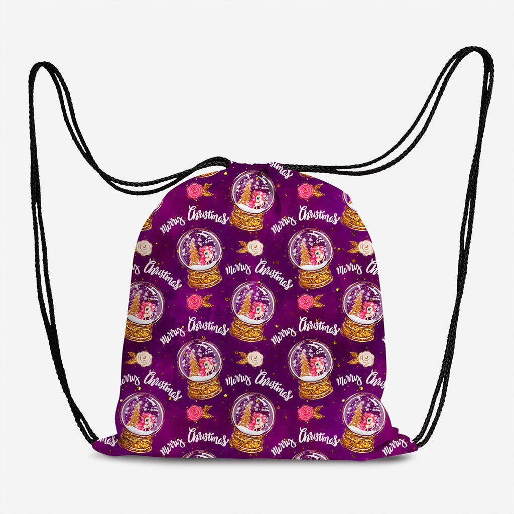 Winter Unicorns Snow Globe Purple Fabric