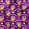 Winter Unicorns Snow Globe Purple Fabric