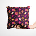 Winter Unicorns Purple Floral Fabric