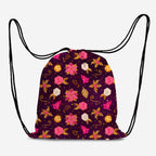 Winter Unicorns Purple Floral Fabric