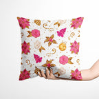 Winter Unicorns White Floral Fabric