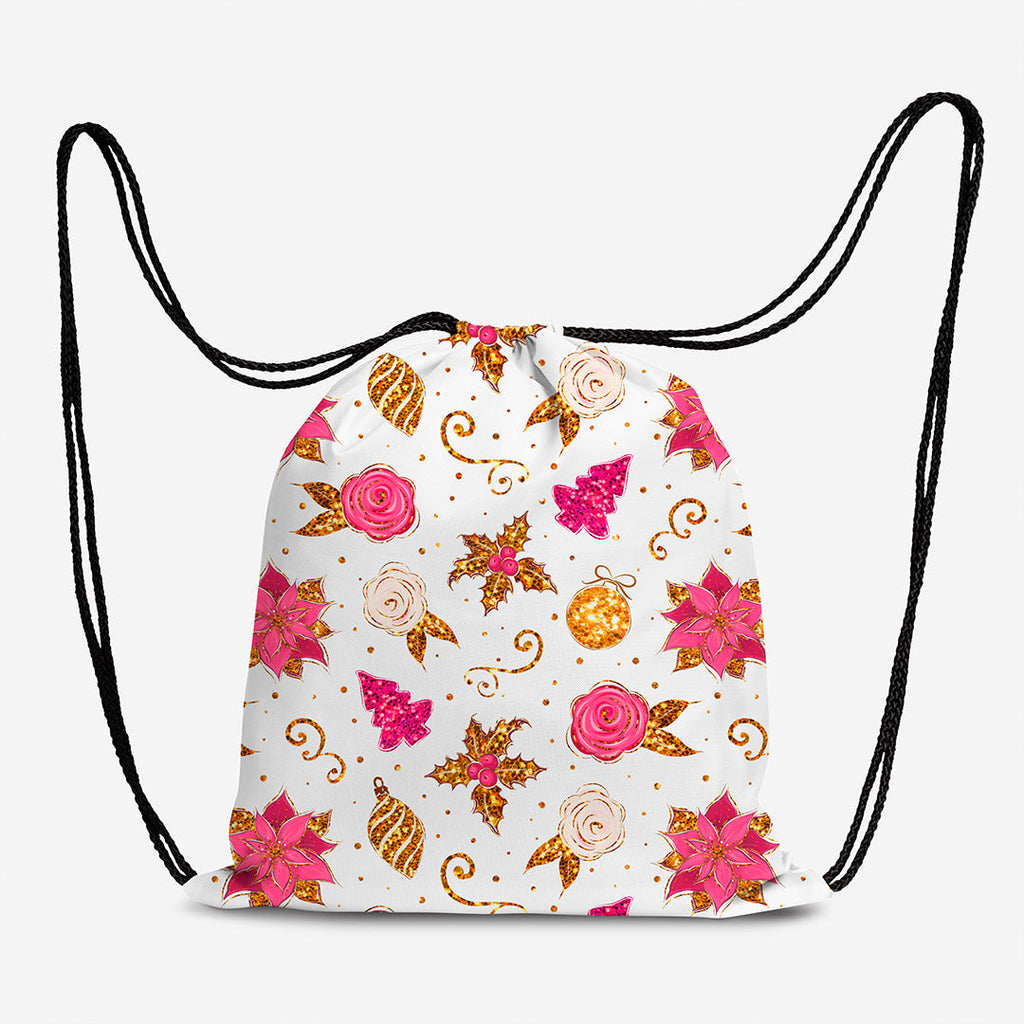 Winter Unicorns White Floral Fabric