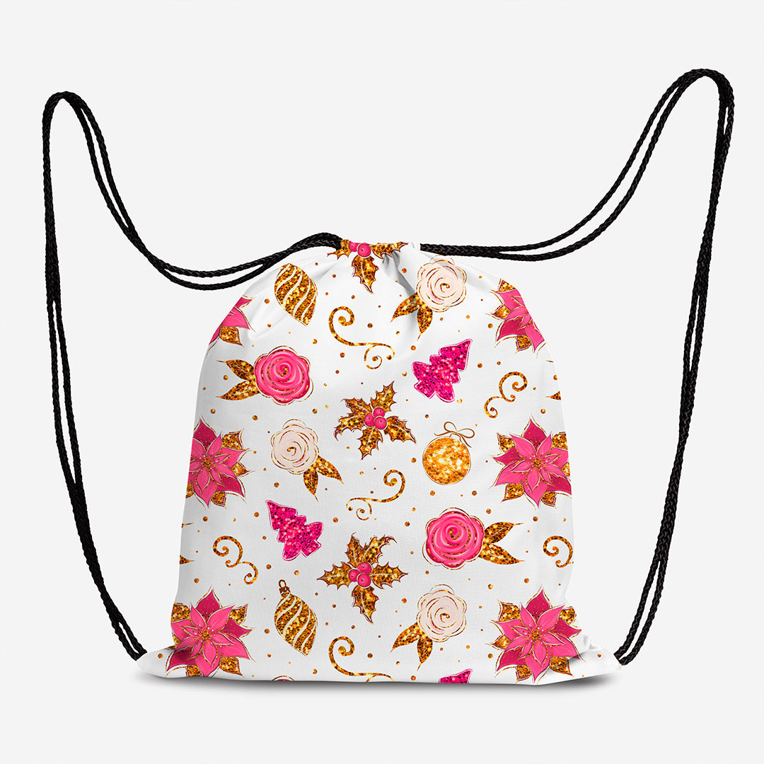 Winter Unicorns White Floral Fabric