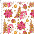 Winter Unicorns Christmas Tree Fabric