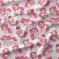 Winter Unicorns White Fabric