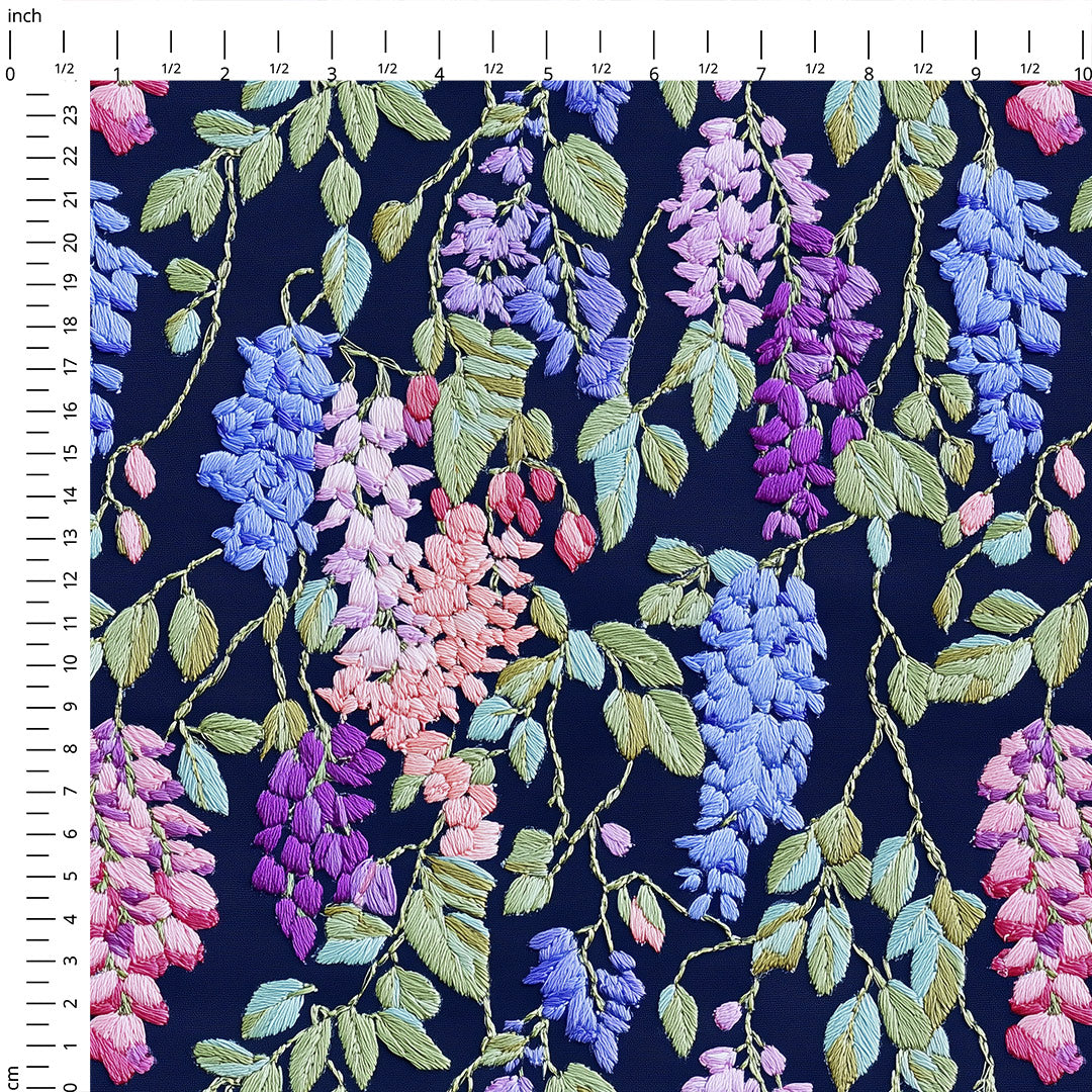 Wisteria Navy Fabric
