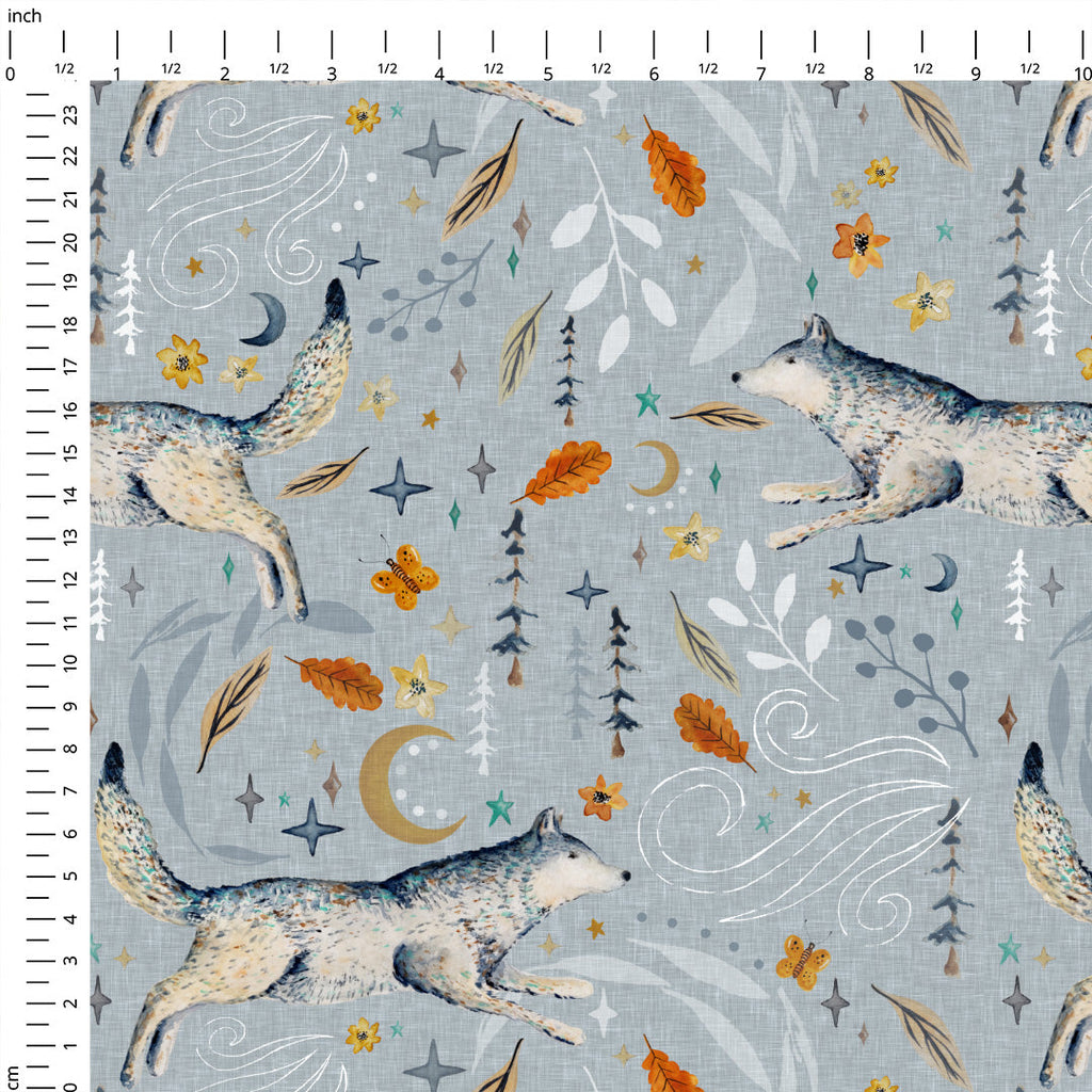 Wolves Grey Fabric