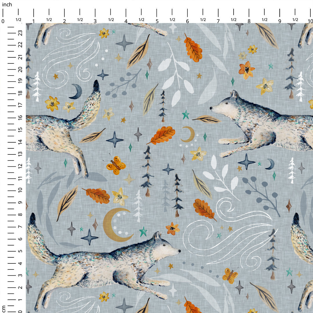 Wolves Grey Fabric