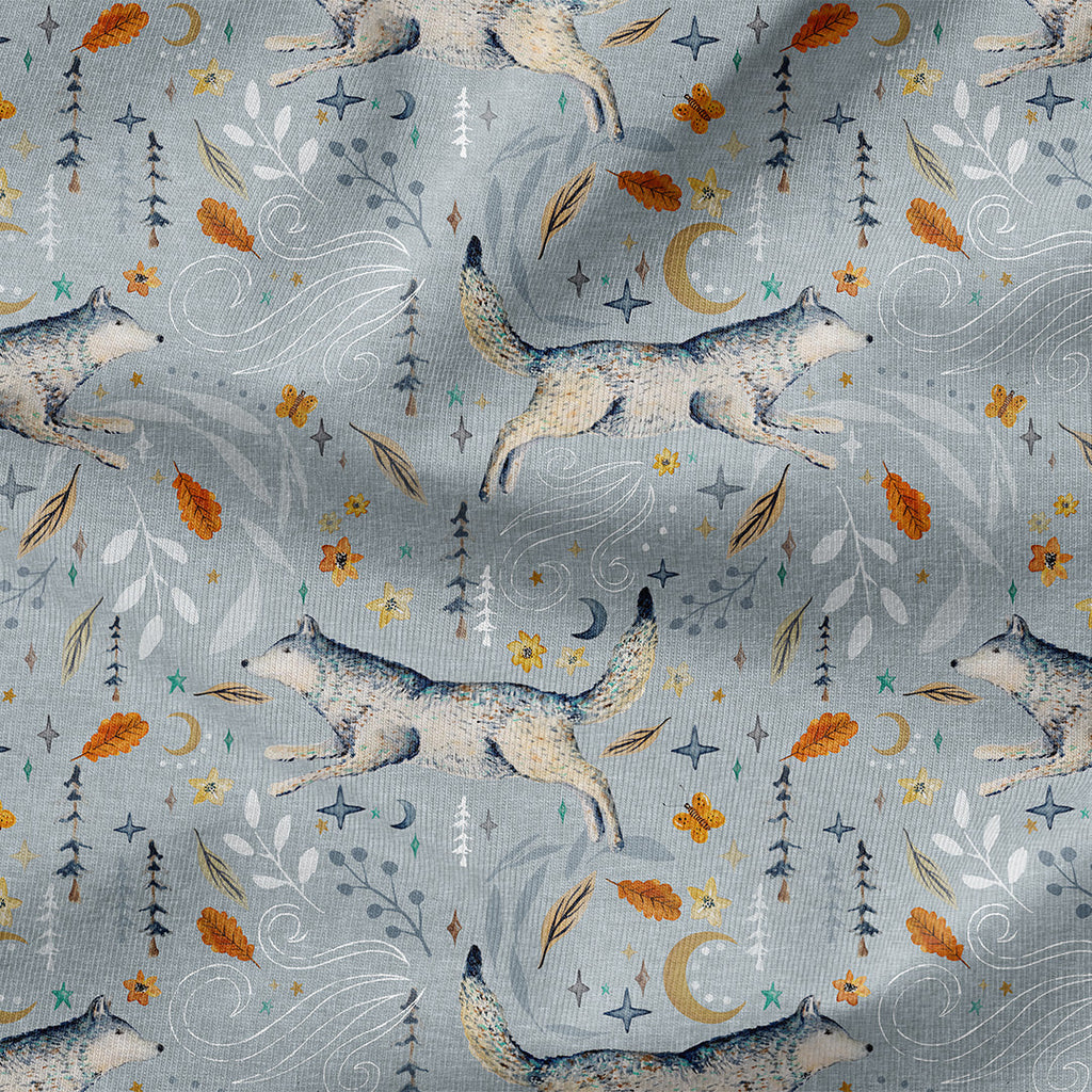 Wolves Grey Fabric